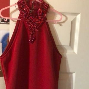JUMP vintage apparel red embellished cocktail dress USA